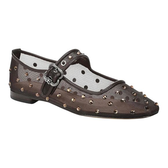 Sam Edelman Shoes - Sam Edelman Women's Michaela Shine Mary Jane Ballet Flats Cafe Noir Size 6 1/2